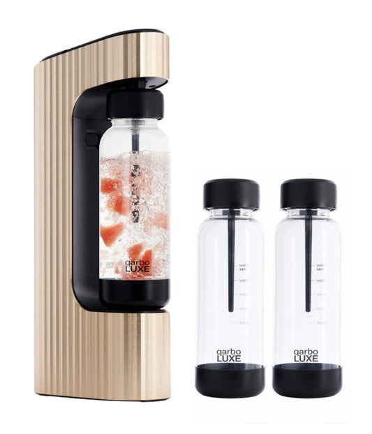 qarbo LUXE Sparkling Water and Beverage Maker with 2 Extra Bottles