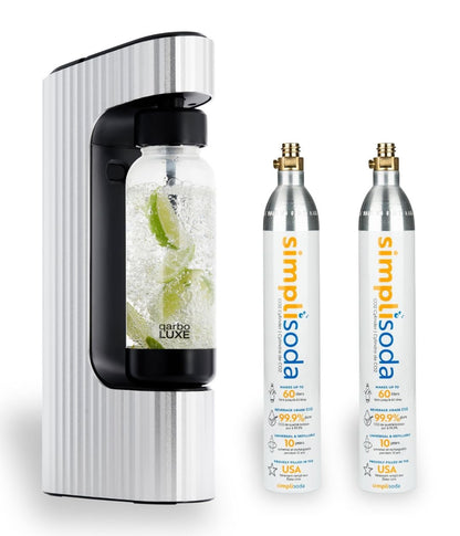 qarbo LUXE Sparkling Water and Beverage Maker including CO2 Cylinder