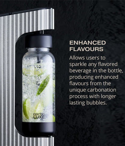 qarbo LUXE Sparkling Water and Beverage Maker with 2 Extra Bottles